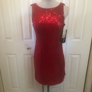 All That Jazz Red Sequin Mini Dress